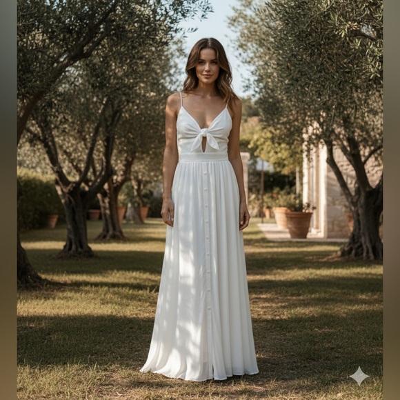 chicme Dresses & Skirts - Chicme White Maxi Dress (unlined) | EUC